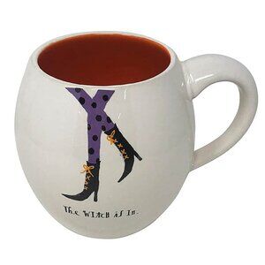 Rae Dunn by Magenta Ceramic Halloween Mug, The Witch is in/Round/Orange Interior